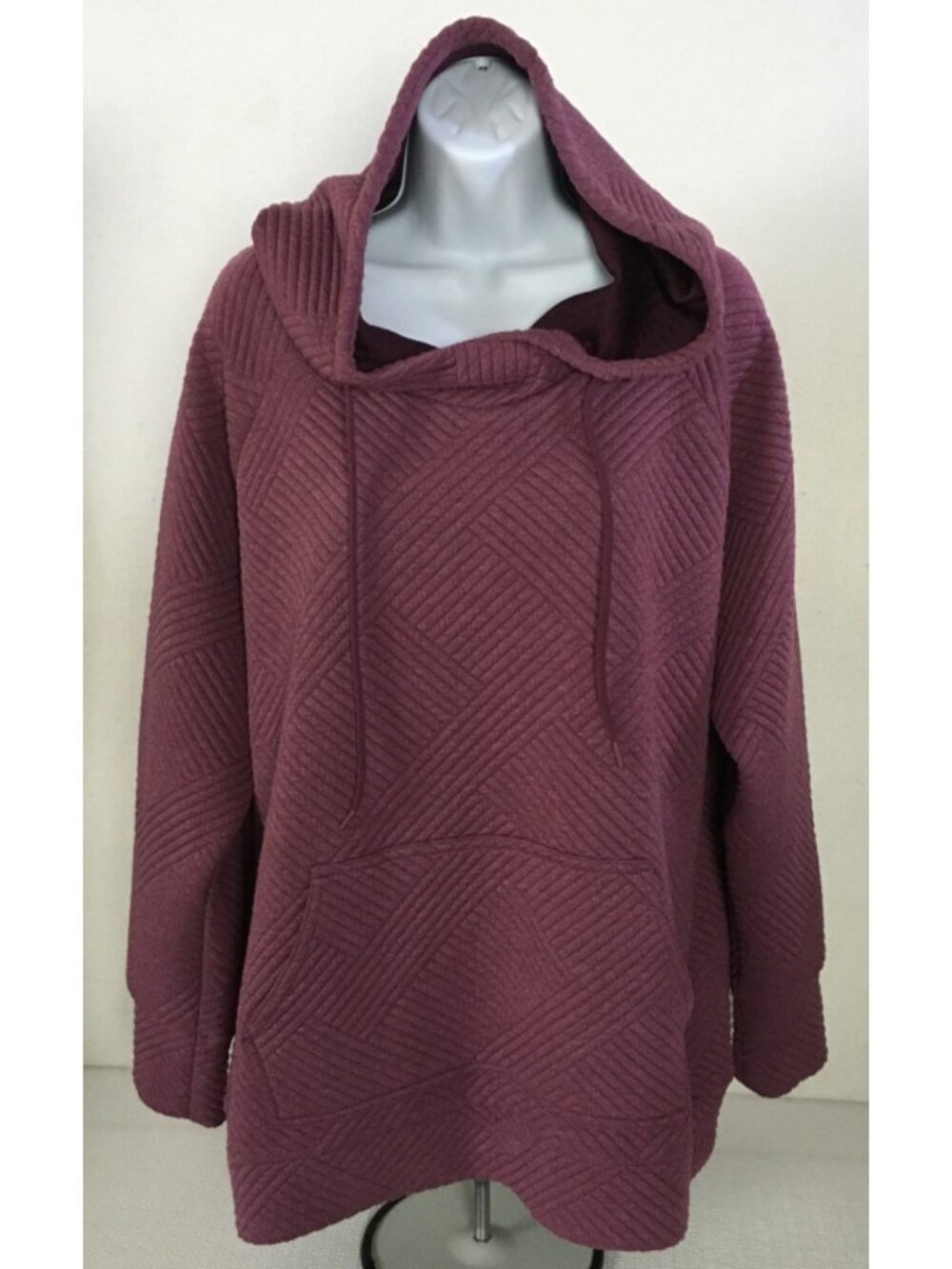 Green Tea Hoodie Women Size XXL Purple Long Sleeves Front Kangaroo Pocket